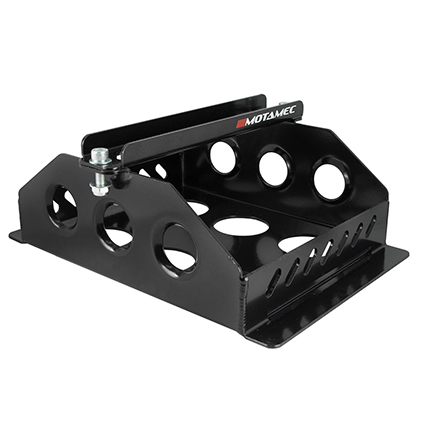 Motamec Alloy Race Battery Tray Red Top 40 Flat Mounting Box - Black